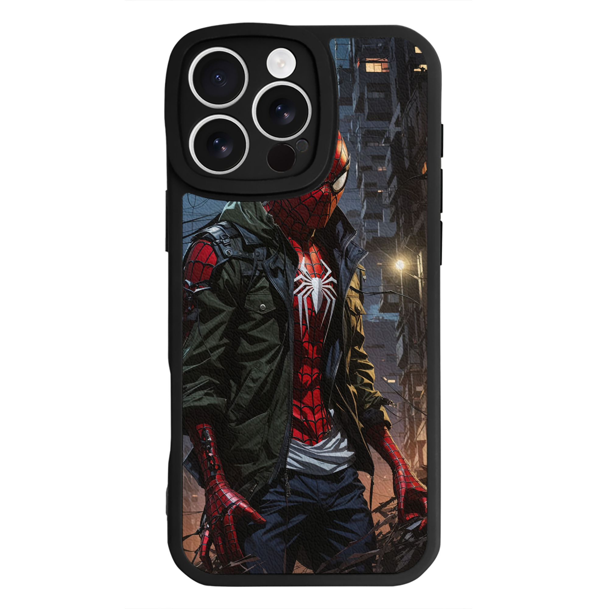 Spider Man スパイダーマン 【iPhone 16シリーズ対応】シリコンスマホケース（レザー調） 材質：シリコン